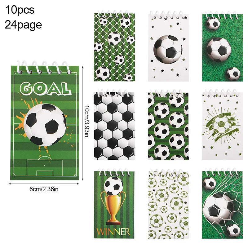 10Pcs Mini Soccer Spiral Notebooks – Kids Party Favors Pocket Notebooks Babs