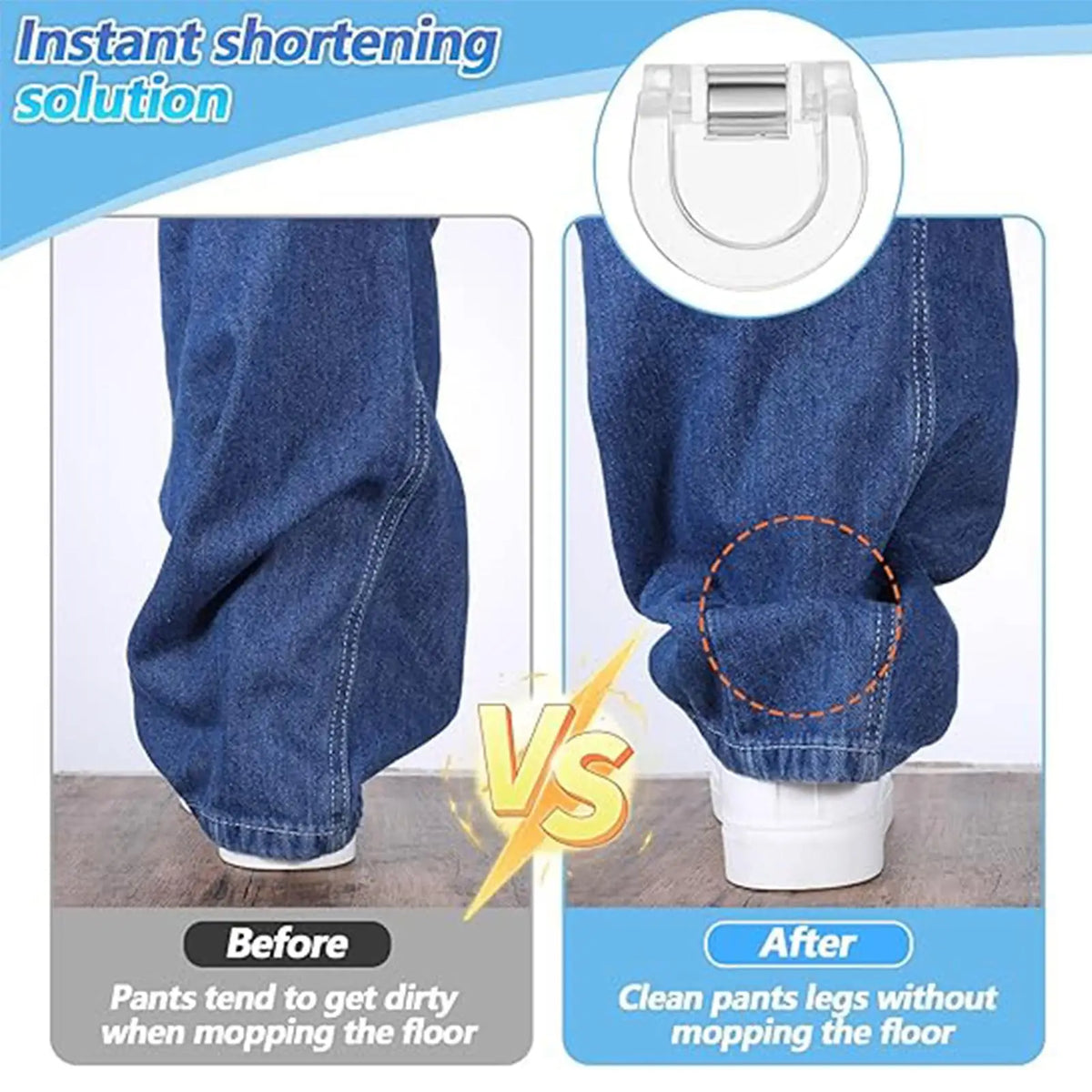 8-Pack Invisible Pants Hem Clips – No-Sew Leg Shortening Pants Hem Clips Babs