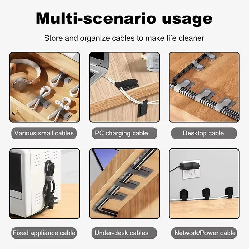 Self-Adhesive Reusable Cable Ties & Cord Holders 10-20 Pcs Cable Cord Organizer Babs