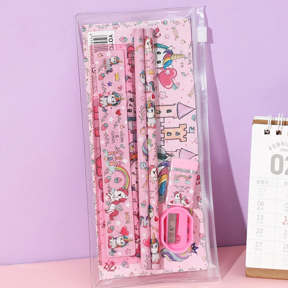 Cartoon Dinosaur Stationery Set 5pcs – Kids School Supplies Kids Stationery Set Babs