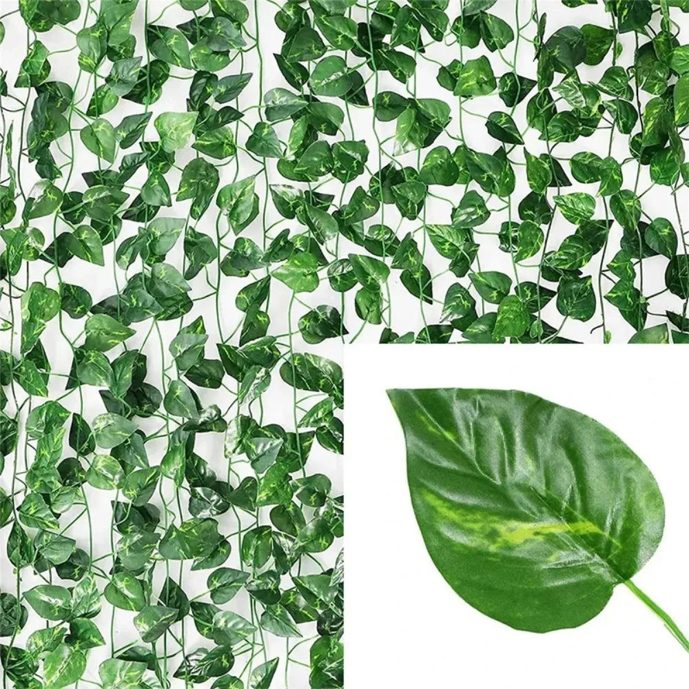 Artificial Ivy Garland Silk Leaf Vine – 2M to 10M | Home & Wedding Artificial Ivy Garland Babs Watermelon Leaves 2M (1 String)
