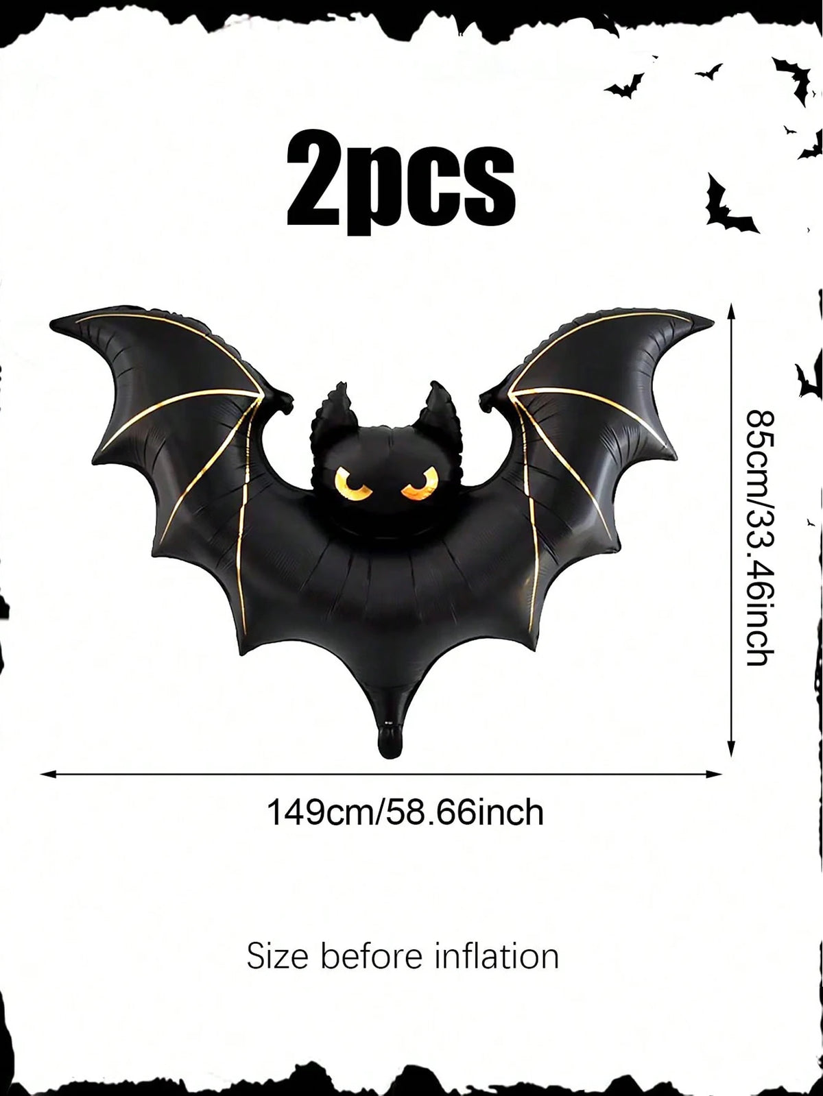 Giant Halloween Black Bat Foil Balloons 2pcs – Party Décor Halloween Balloon Decoration Babs 2pcs Bat Other