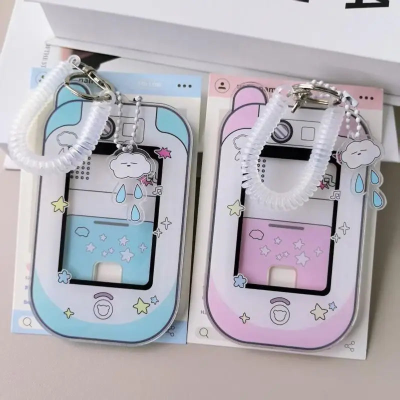Camera-Shaped Acrylic Photocard Holder with Coil Lanyard Photocard Holder Babs