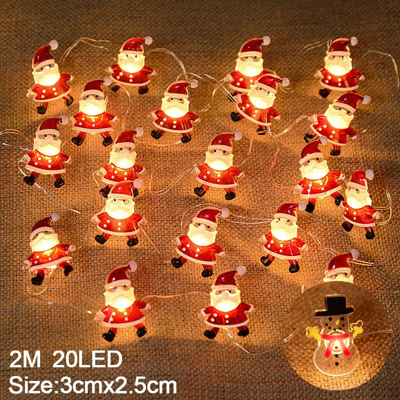 Snowflake LED Christmas Garland Light – USB & Battery Powered LED Christmas Garland Babs 2m santa claus