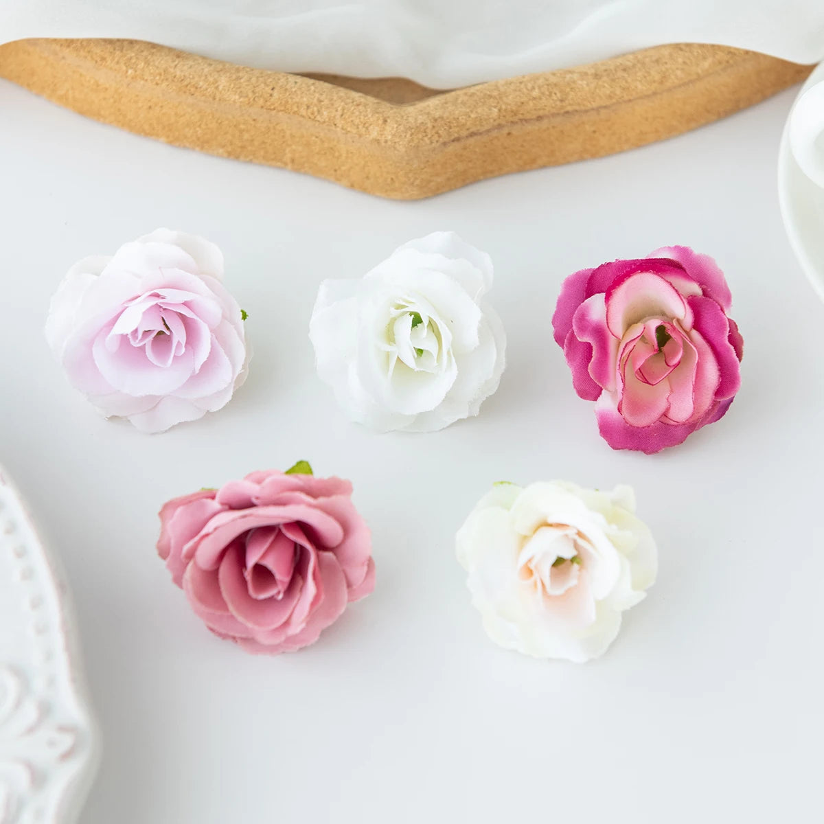 Artificial Silk Rose Tea Buds 10/20pcs – Wedding & Home Décor Artificial Silk Flowers Babs