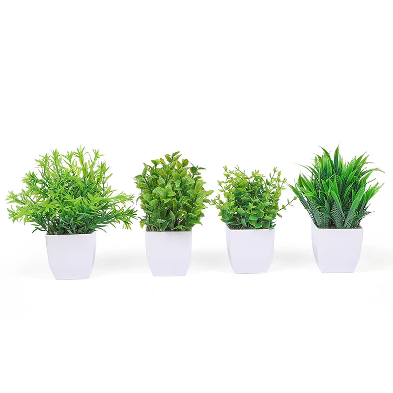 Mini Artificial Eucalyptus Bonsai Potted Plant – Home & Office Artificial Potted Plant Babs