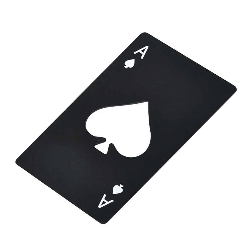 Poker-Shaped Card-Size Stainless Steel Bottle Opener | Gift Bottle Opener Babs black