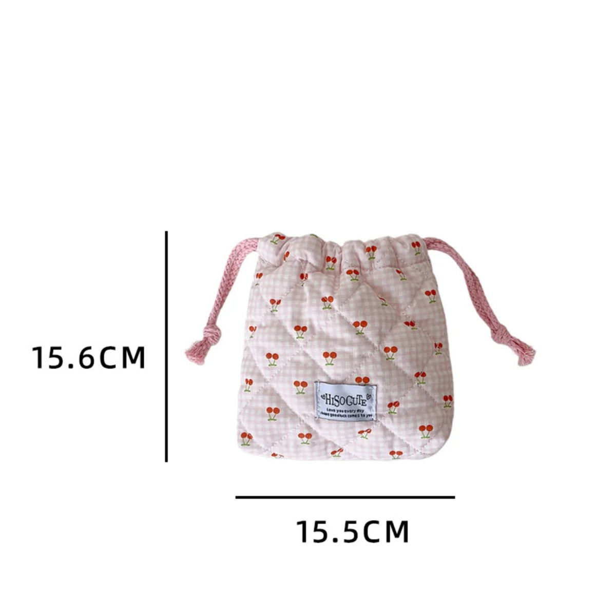 Quilted Drawstring Makeup Bag – Cute Travel Toiletry Pouch Drawstring Makeup Bag Babs