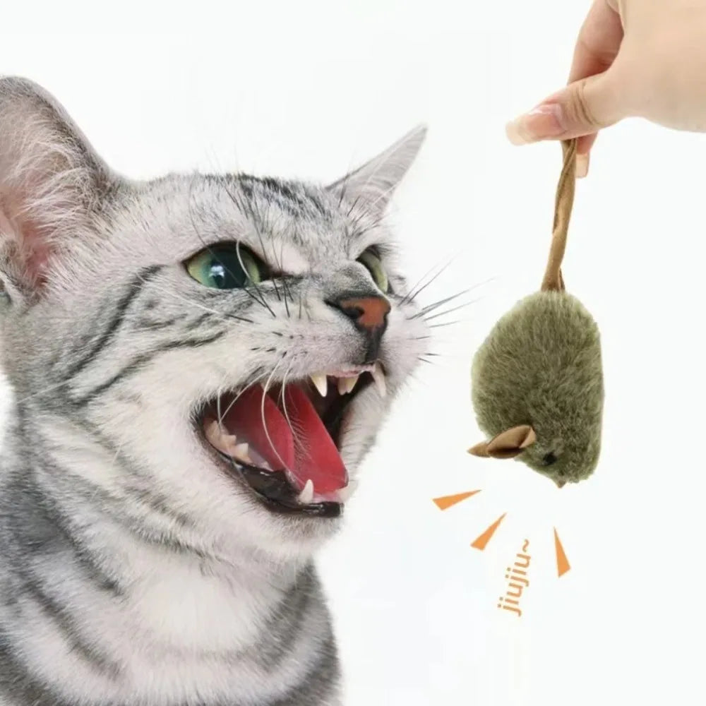 Interactive Squeaky Mouse Cat Toy – Plush & Bite-Resistant Cat Plush Toy Babs