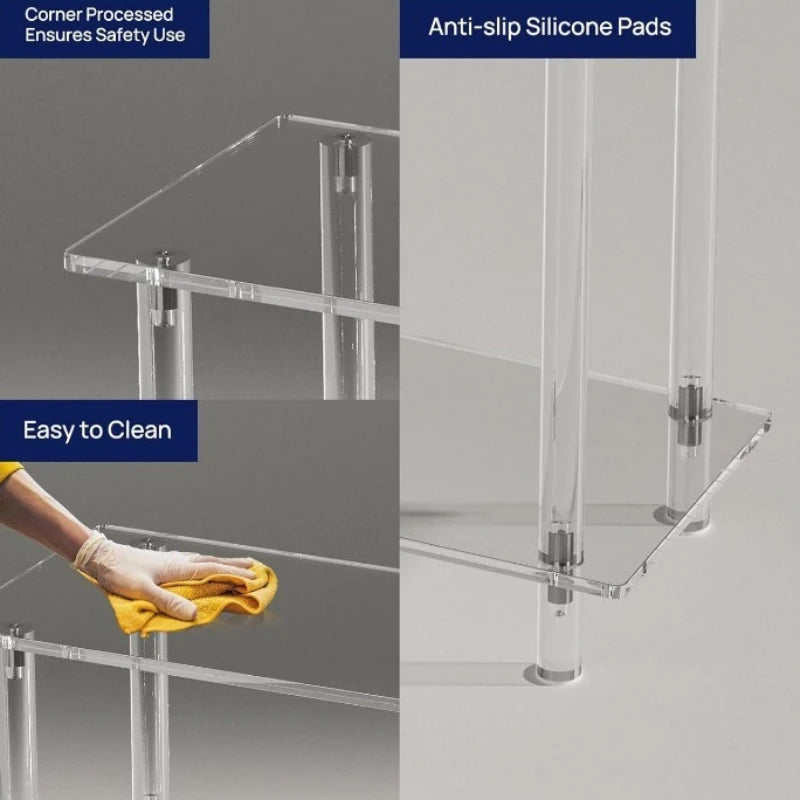 Minimalist Acrylic Side Table – Clear Modern Nightstand Acrylic Side Table Babs