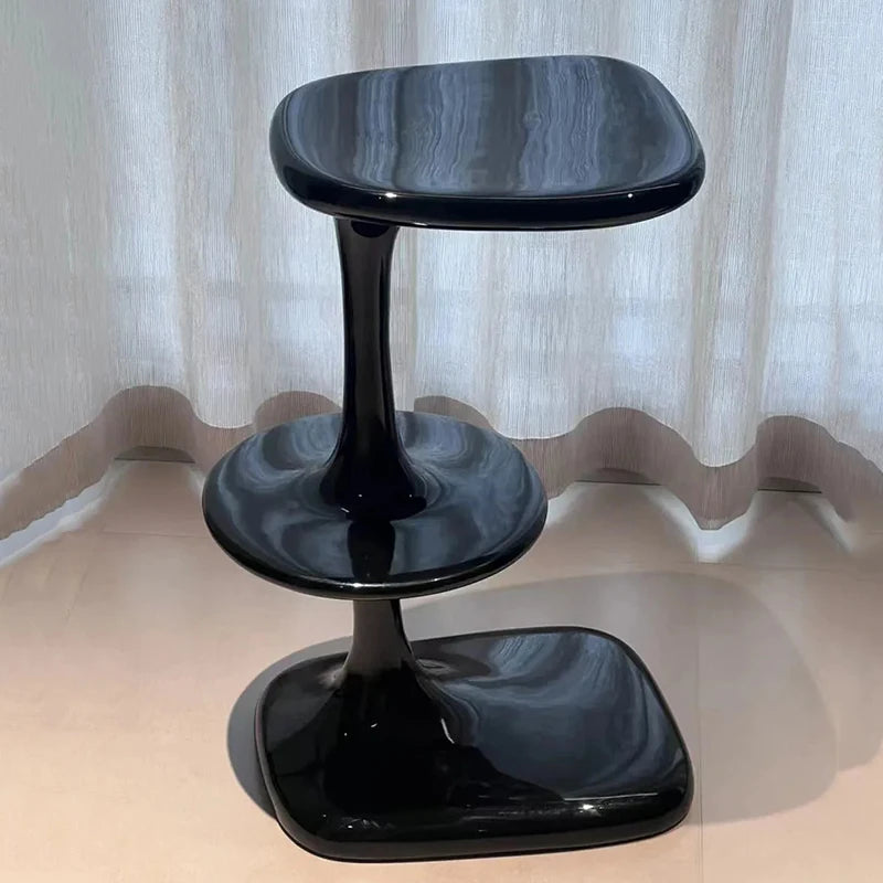 Nordic Minimalist Fiberglass Bar Chair – Modern Barstool Bar Chair Babs Black-Glossy Sheen