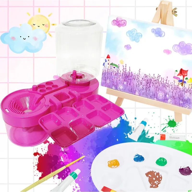 Auto Water Change Brush Rinser & Palette Cleaner Art Tool Brush Rinser Tool Babs