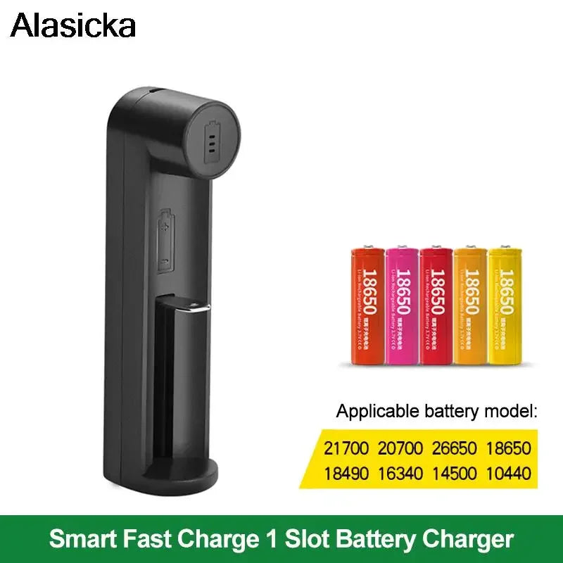 18650 Li-ion Battery Charger 1-Slot – Multi-Size Compatible Battery Charger Babs