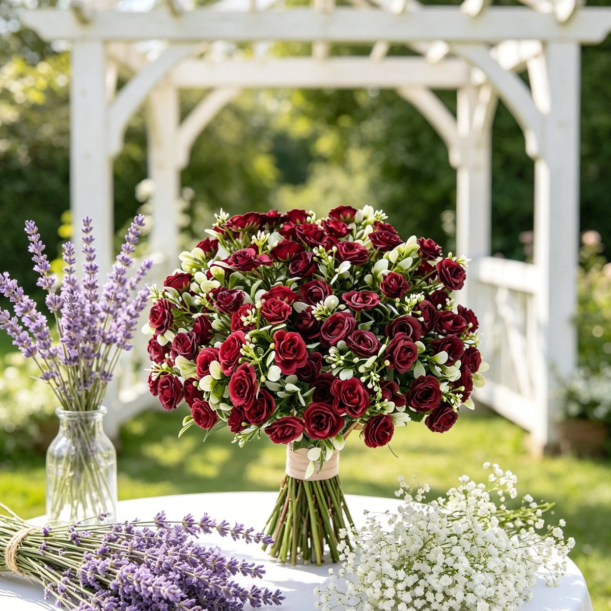 Artificial Silk Rose Bouquet – UV-Proof Wedding & Home Décor Artificial Silk Flowers Babs