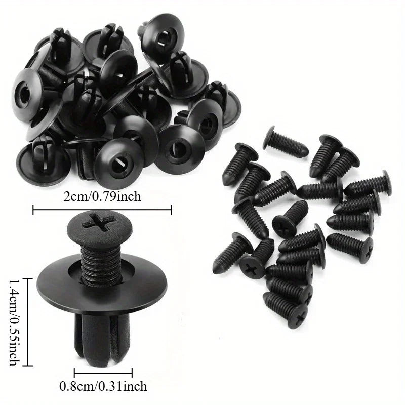 50pcs Car Fastener Clip Kit – Fender Rivet Body Push Retainer Auto Body Fastener Kit Babs