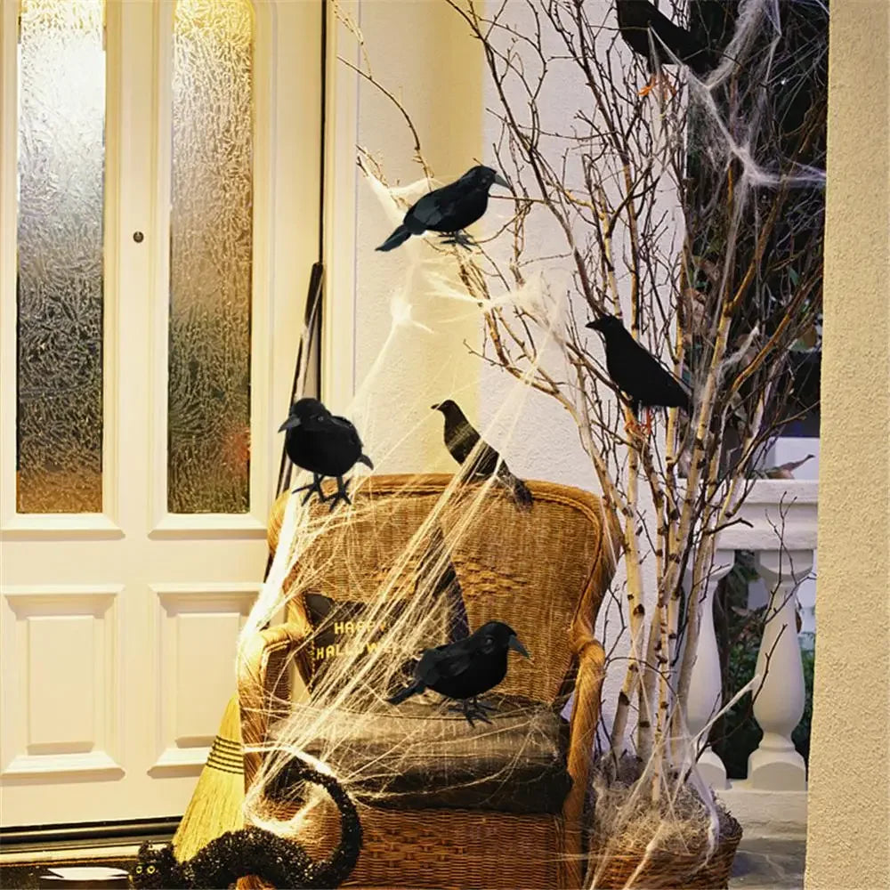 Simulation Black Crow Raven Garden Decor & Bird Repellent Garden Bird Deterrent Babs