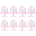 Clear Mini Cupcake Dessert Display Stand with Lid – 4/8pcs Cupcake Display Stand Babs Pink 8pcs