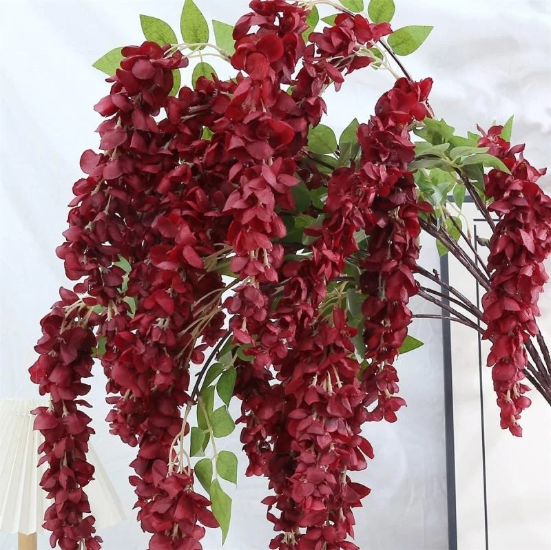 Artificial Silk Orchid Flower String 113cm – Wedding & Home Décor Artificial Flower Garland Babs Burgundy 1 pc