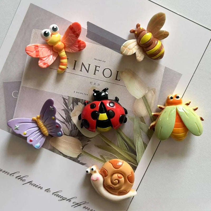 Resin Insect Fridge Magnets – Butterfly, Bee & Ladybug Décor Decorative Fridge Magnets Babs