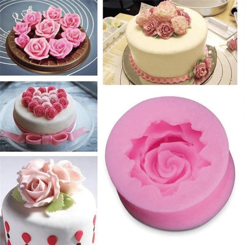 3D Rose Silicone Mold – Chocolate, Fondant & Soap Making Silicone Baking Mold Babs