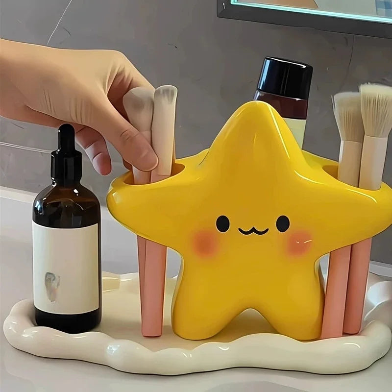 Star-Shaped Toothbrush Holder – Cute Freestanding Bathroom Organizer Toothbrush Holder Babs