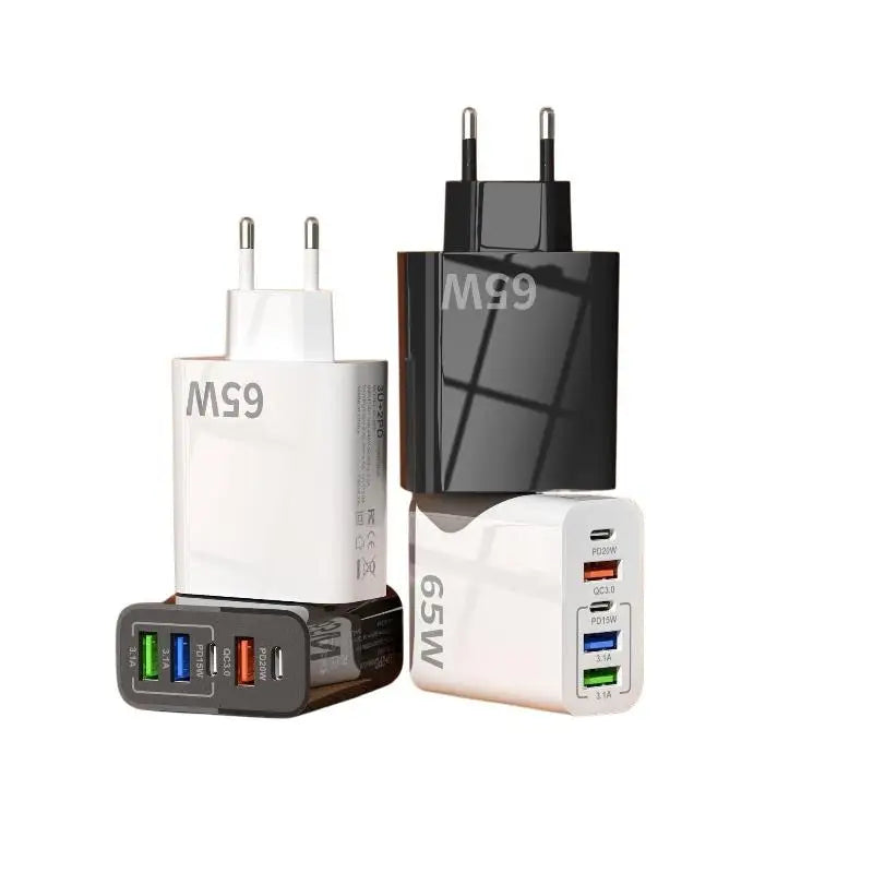 HUXUAN 120W Fast Wall Charger – 3 USB-A & 2 USB-C PD Ports Wall Charger Adapter Babs