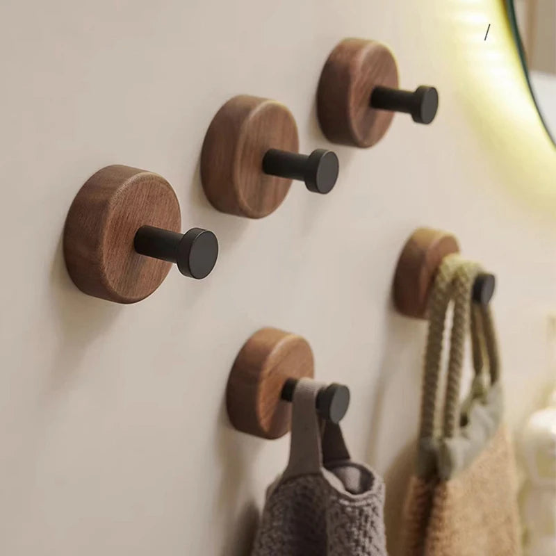 Natural Walnut Wood Wall Hook – Coat, Key & Towel Hanger Wooden Wall Hook Babs