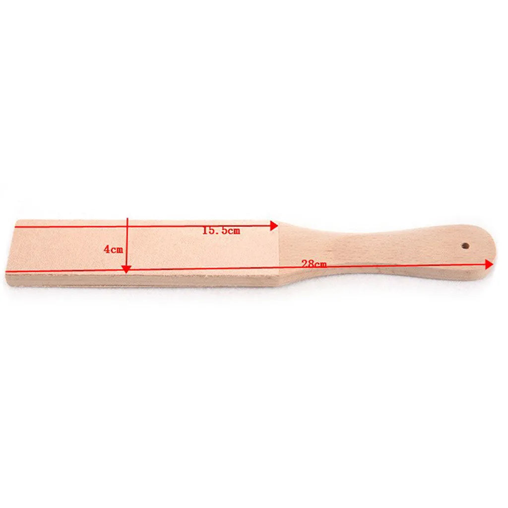 Double-Sided Leather Knife Sharpening Strop – Wooden Handle Knife Sharpening Strop Babs