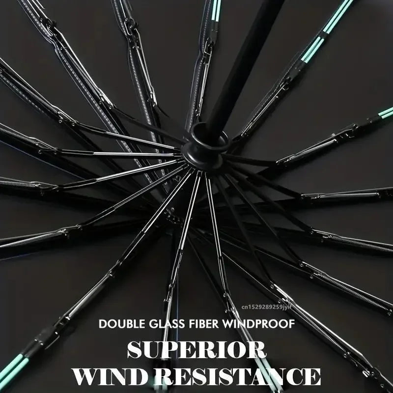 16K Double-Bone Windproof Folding Umbrella – UV Sun & Rain Folding Umbrella Babs