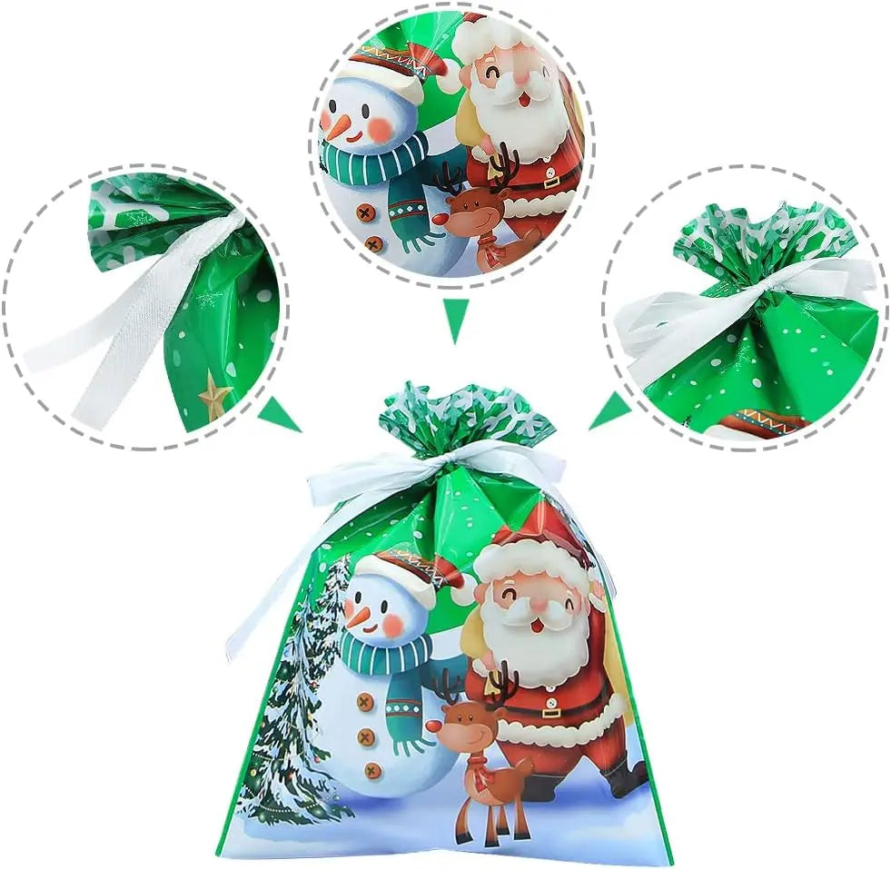 Christmas Drawstring Gift Bags for Candy, Cookies & Presents Christmas Gift Bags Babs