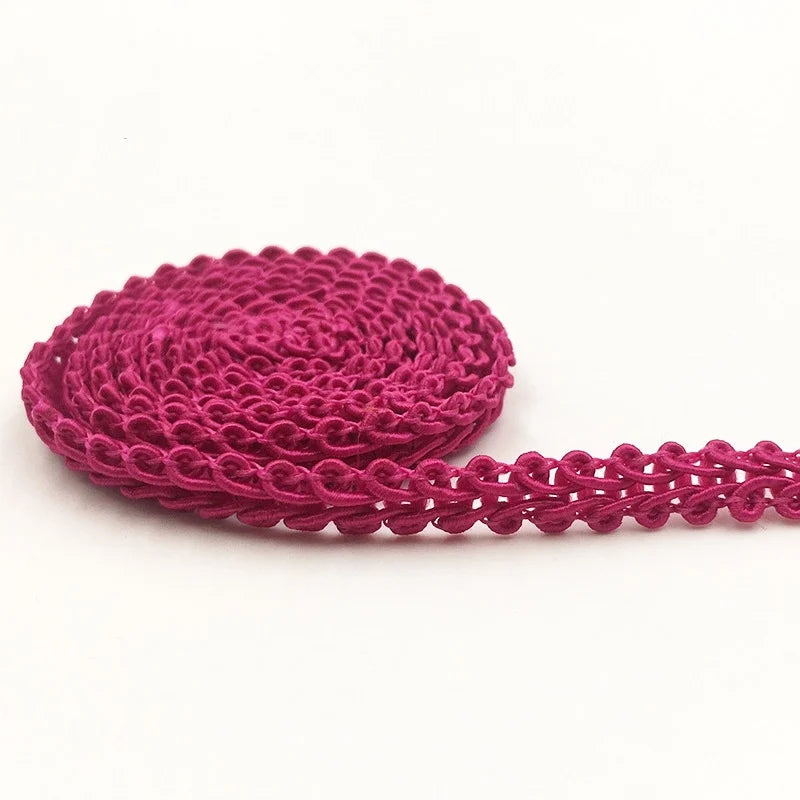 5M x 8mm Gold Silver Braided Lace Ribbon – DIY Sewing Trim Sewing Lace Trim Babs rose red