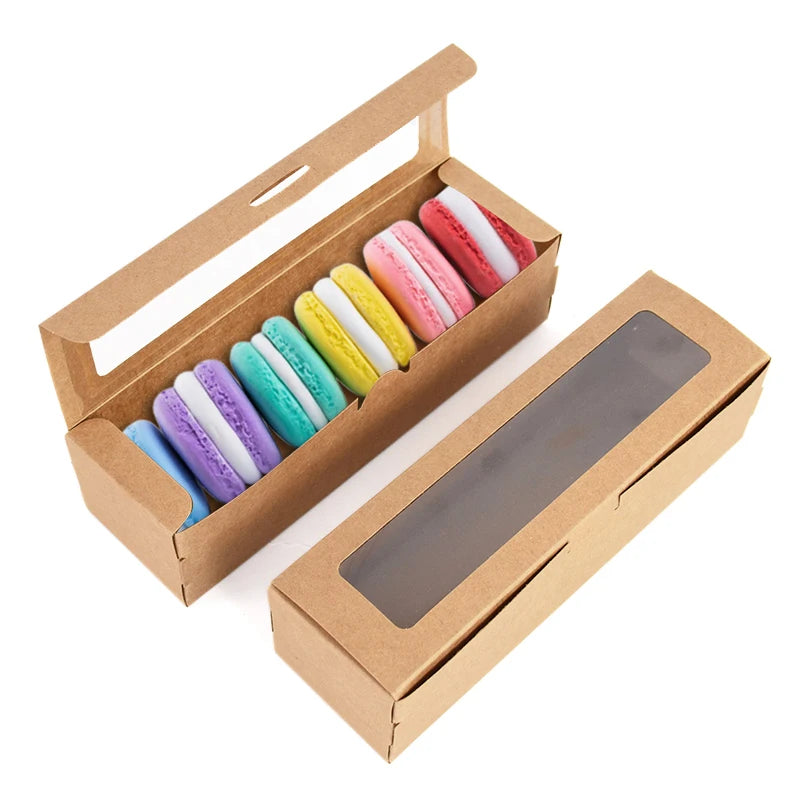Macaron Cookie Dessert Boxes with Clear Window – 10–30 Pcs Bakery Gift Boxes Babs