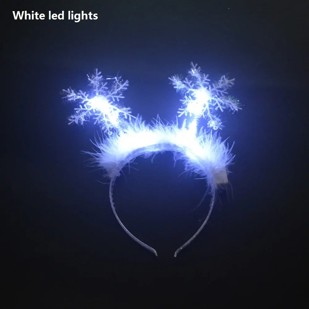 LED Snowflake Holiday Party Headband – Girls & Adults Glow LED Party Headband Babs snowflake headband 2