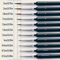 11Pc Fine Liner Paint Brush Set – Watercolor, Acrylic & Nail Art Fine Liner Brush Set Babs 11pcs