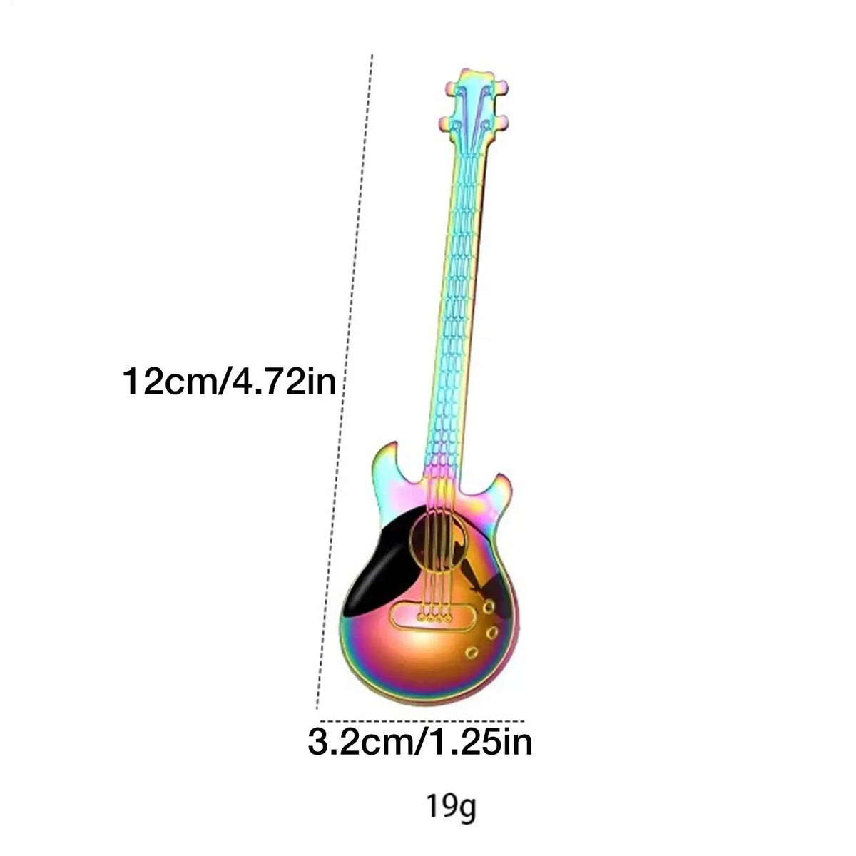 Guitar Shaped Stainless Steel Coffee Spoon – Multi-Color Teaspoon Novelty Kitchen Spoon Babs