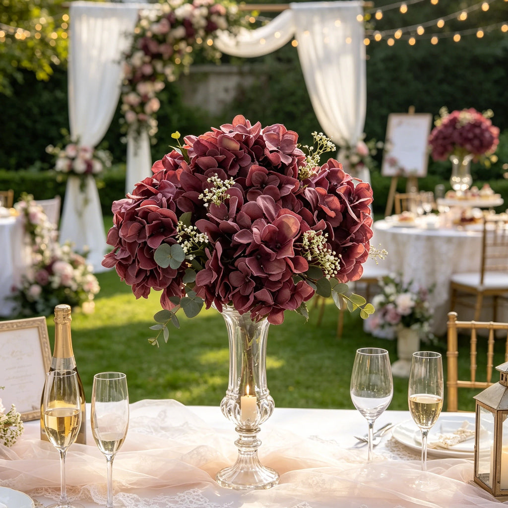 Artificial Silk Hydrangea Flowers for Home & Wedding Decor Artificial Silk Flowers Babs