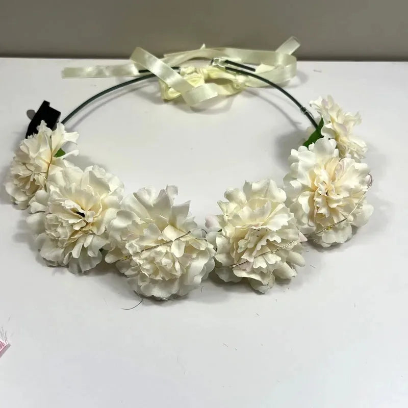 10pcs LED Flower Crown Headbands – Glowing Wreath Party Garland LED Flower Headband Babs