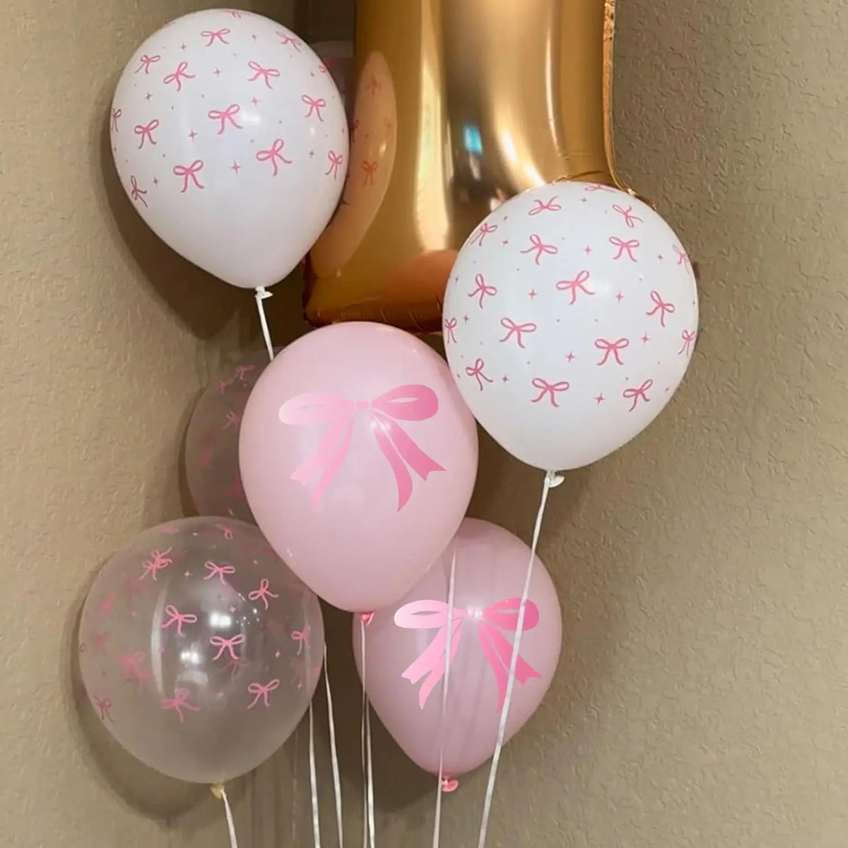 Pink Clear Bow Latex Balloons – Wedding & Birthday Party Decor Latex Party Balloons Babs