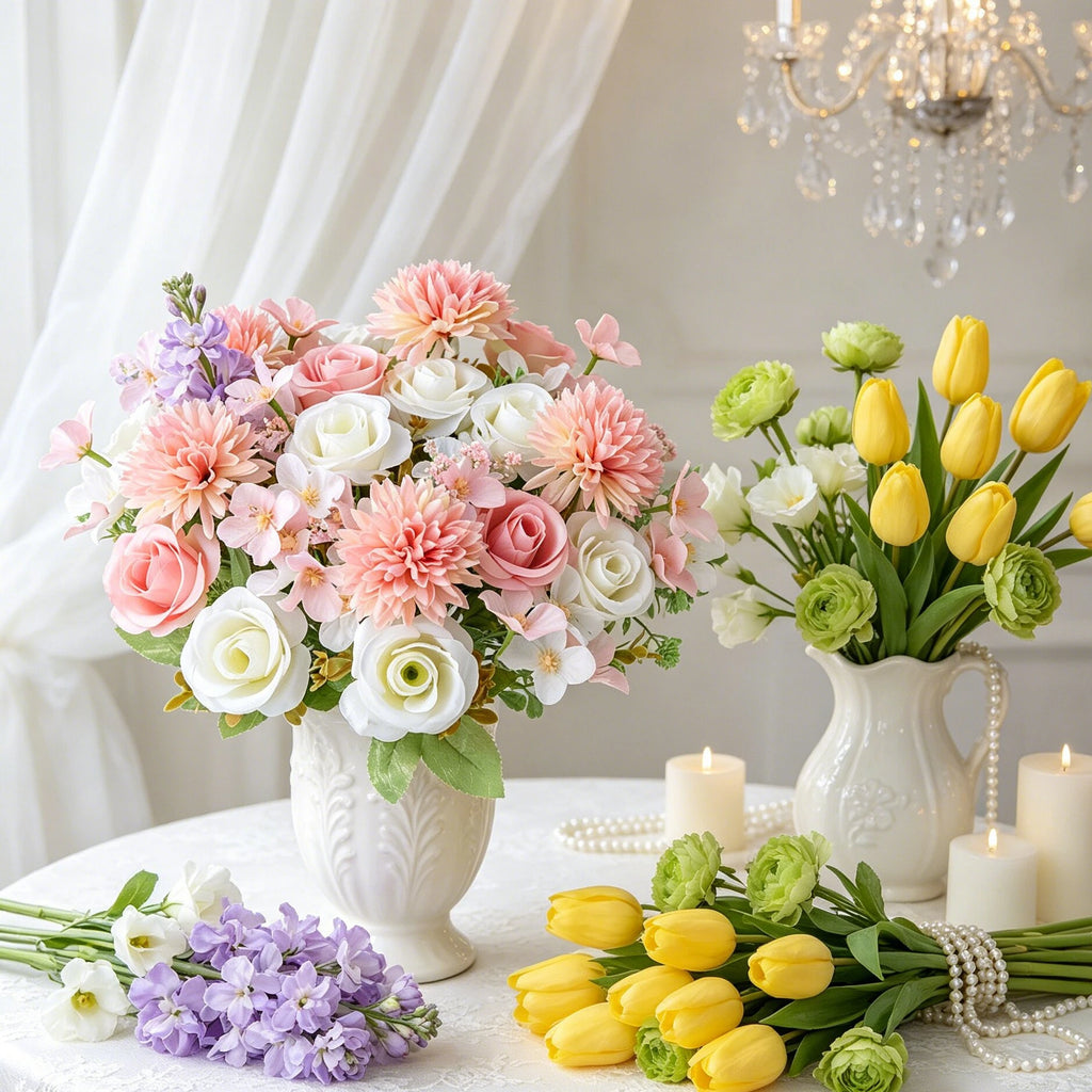Artificial Silk Hydrangea Rose Bouquet | Wedding Home Décor Artificial Flower Bouquet Babs