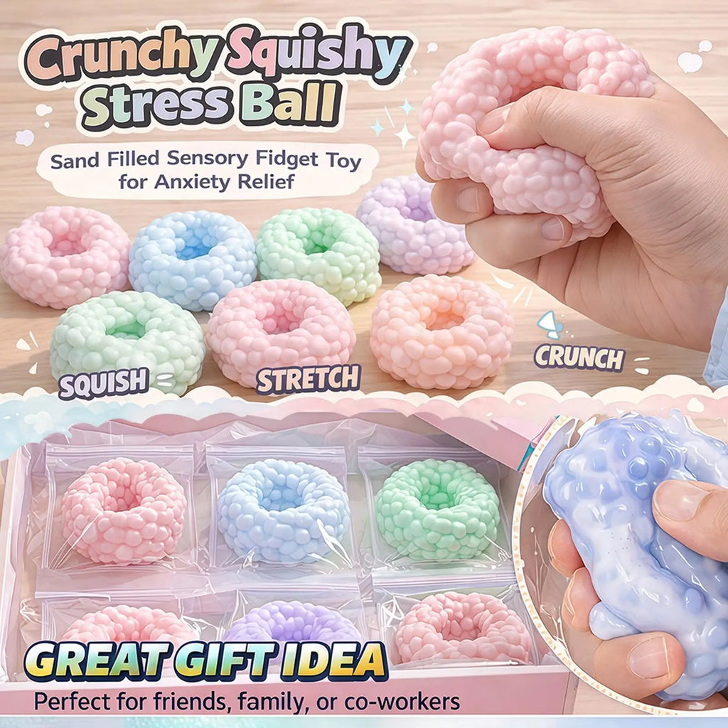 Crunchy Stress Ball – Sand-Filled Squeeze Toy for Focus & Calm Fidget Stress Ball Babs