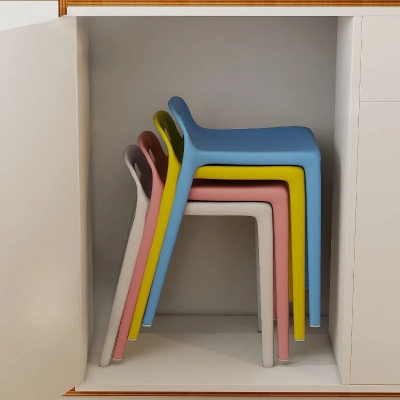 Modern Stackable Plastic Stool – Minimalist Bedroom & Living Room Stackable Plastic Stool Babs