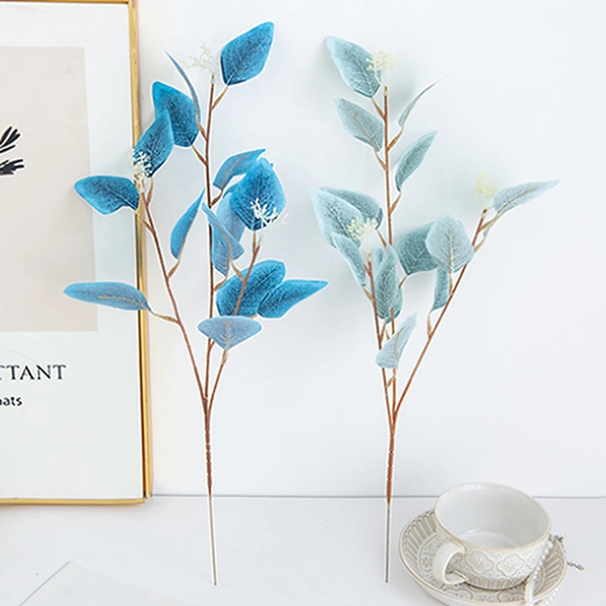 Artificial Eucalyptus Branch Fake Plant Décor – 53cm, 2pcs Artificial Plant Stems Babs