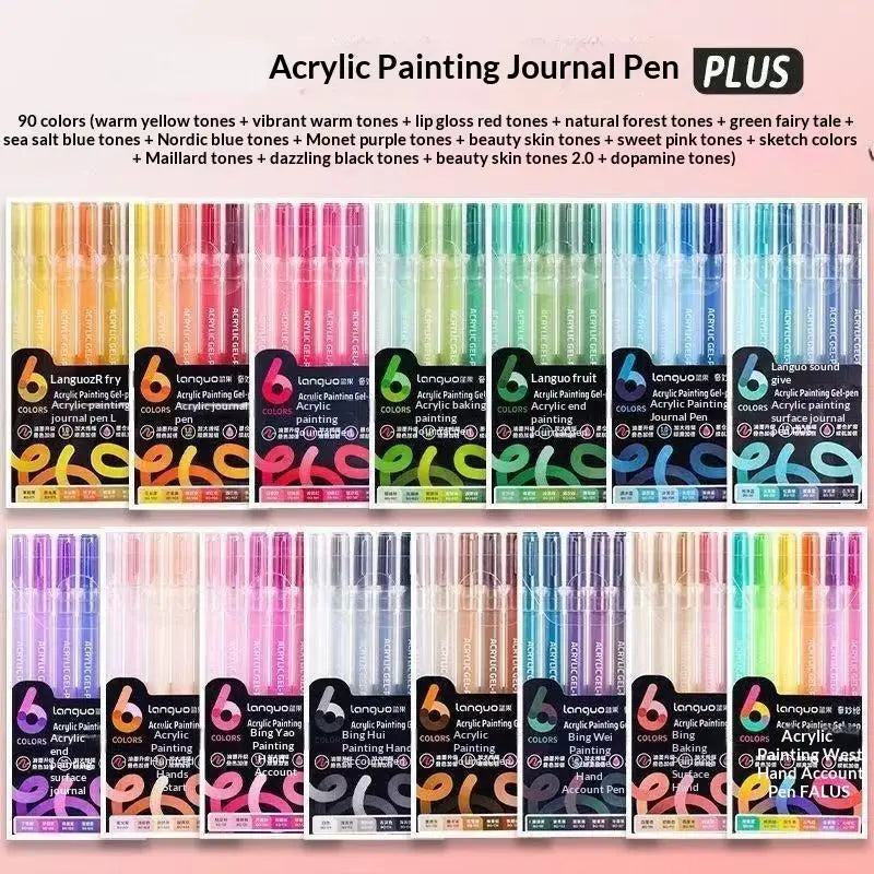 6-Color Gel Pen Set – Acrylic Painting & Writing Markers Gel Pen Set Babs