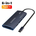 KEBIDUMEI 6-in-1 USB 2.0 Memory Card Reader SD TF XD CF M2 Memory Card Reader Babs Type-c
