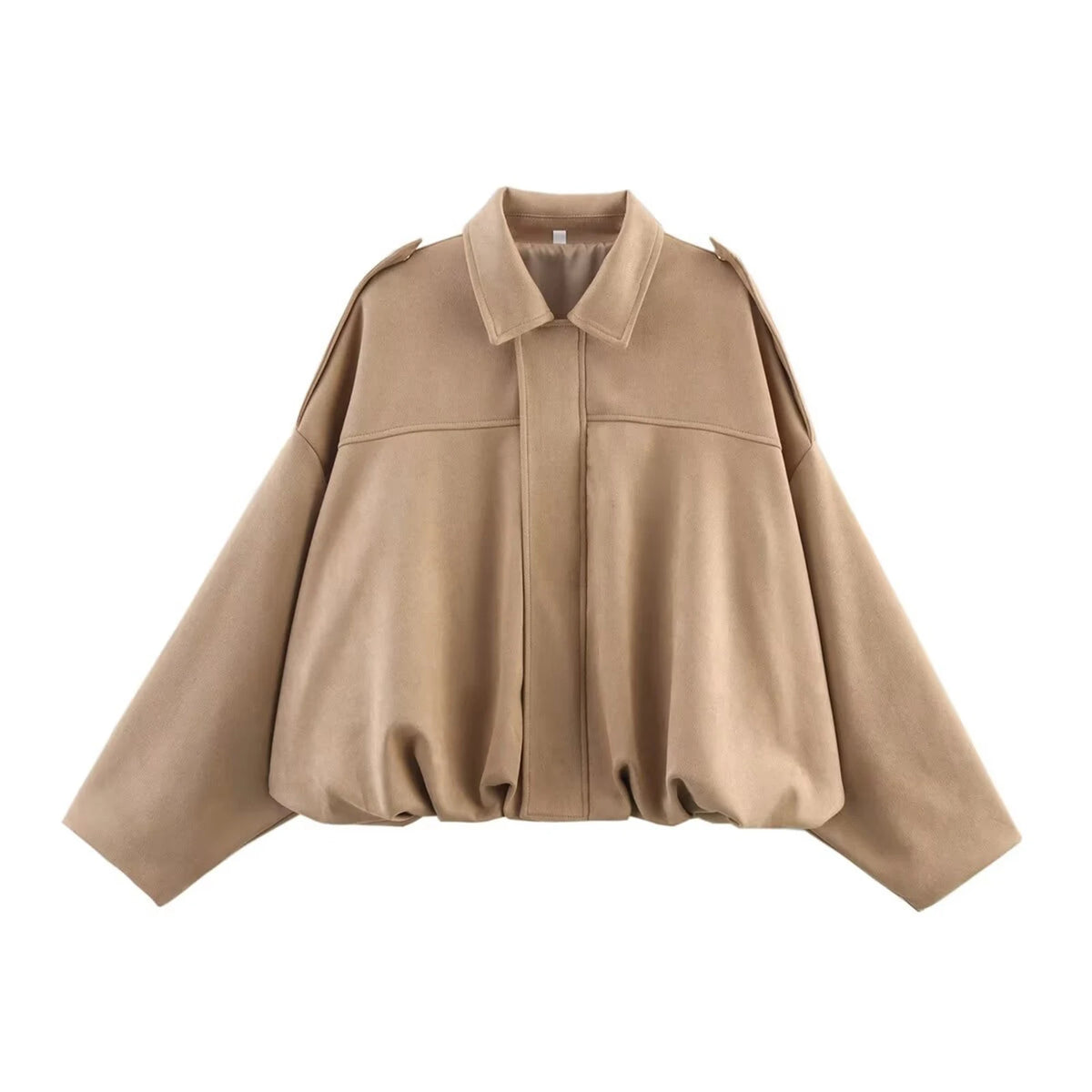 Women's Vintage Oversized Pilot Jacket – Puff Sleeve Streetwear Women's Pilot Jacket Babs Khaki L
