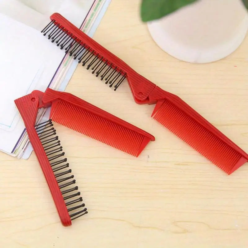 Folding Bristle Travel Comb – Portable Dual-Head Hair Comb Travel Hair Comb Babs