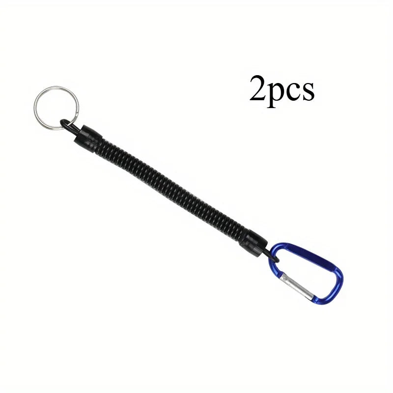 2pcs Retractable Elastic Lanyard with Buckle – Fishing & Outdoor Fishing Lanyard Babs Blue