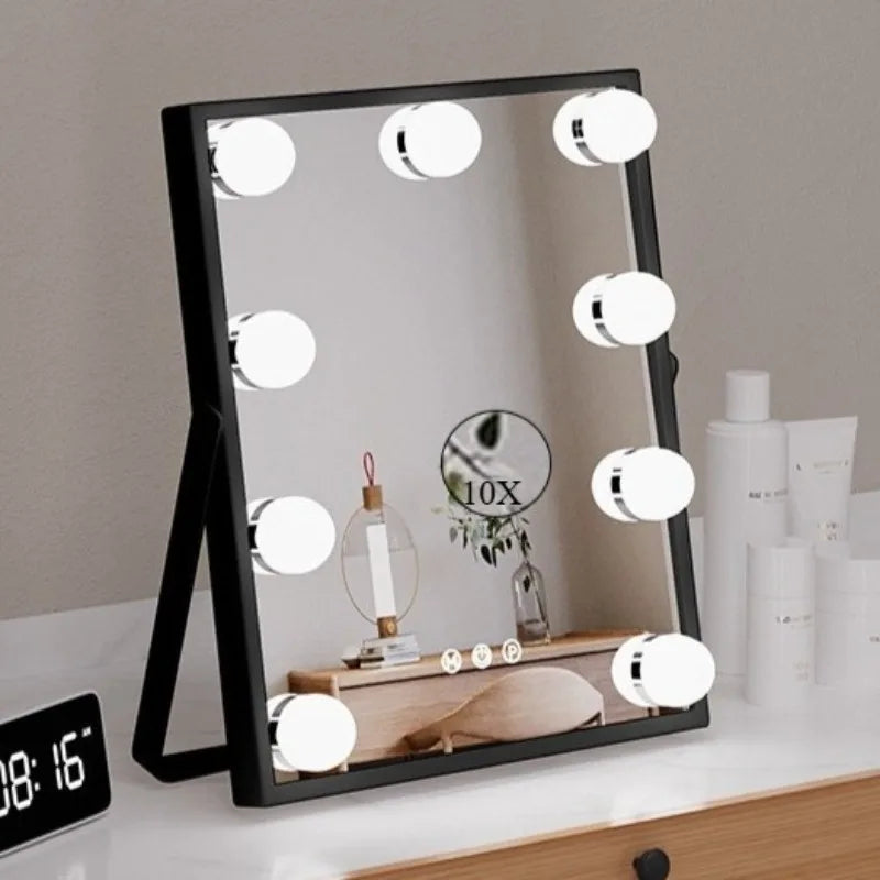 Oeny Smart Makeup Mirror with LED Fill Light & Magnifier LED Makeup Mirror Babs Black