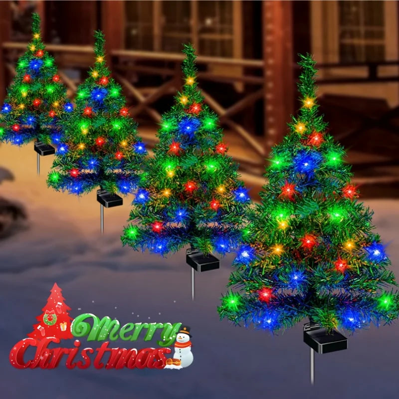 Solar Christmas Tree Stake Lights – Waterproof Outdoor Yard Decor Solar Garden Stake Light Babs