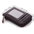 Korean Leather Accordion Card Wallet – Zipper Organizer Holder Card Holder Wallet Babs 1pc brown